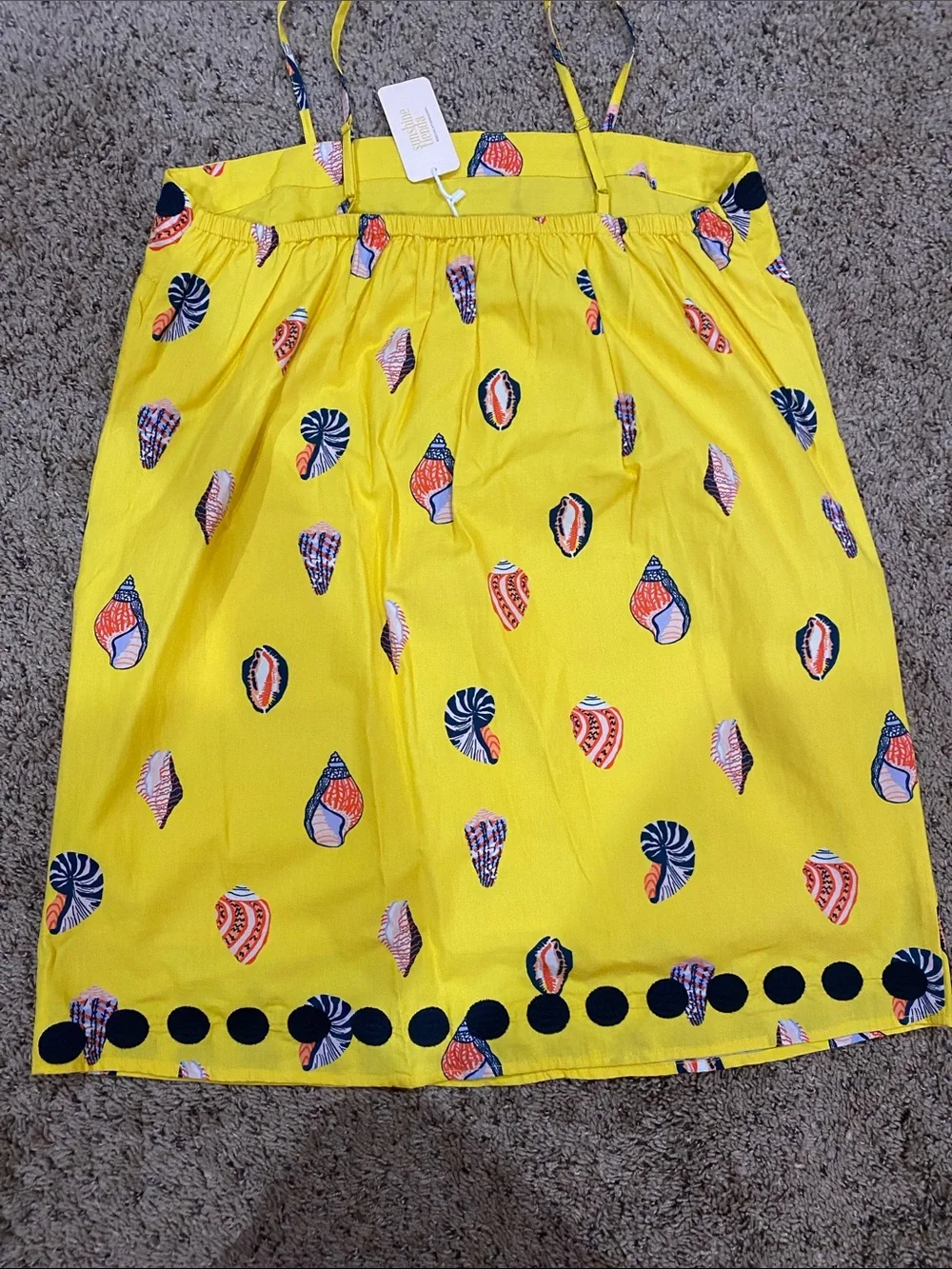Bright Yellow Shell-Print Mini Dress - Picture 5 of 8